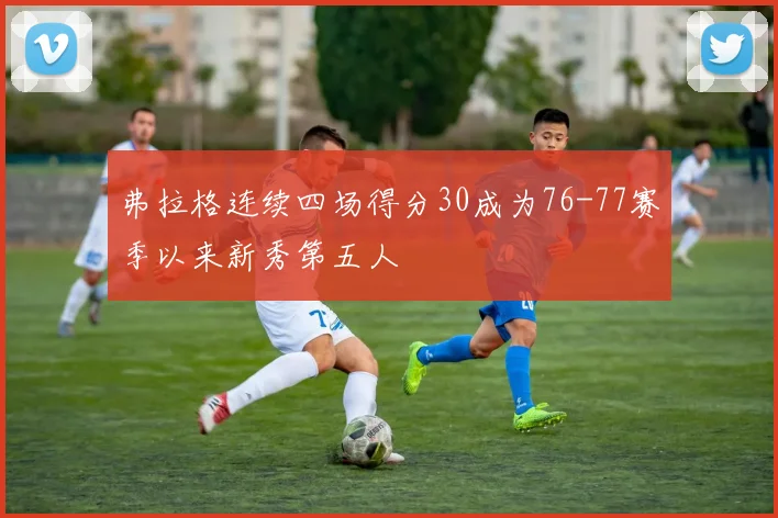 弗拉格连续四场得分30成为76-77赛季以来新秀第五人